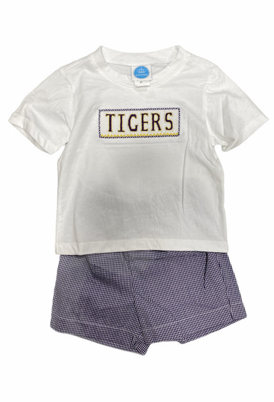Smocked Tiger Boys Shortset
