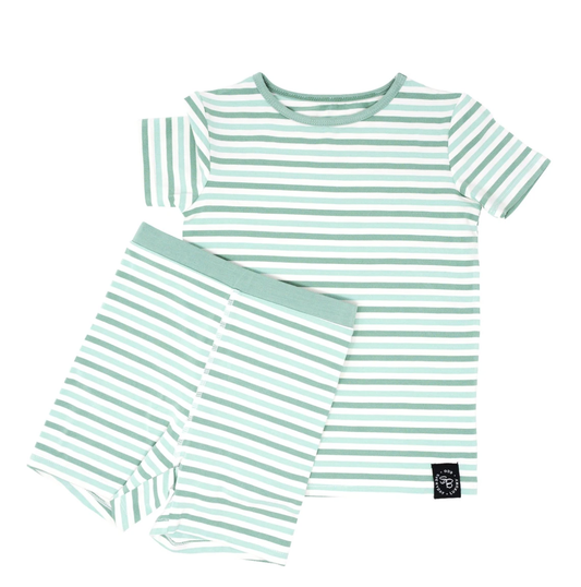 Summer PJs Green & Aqua Stripe