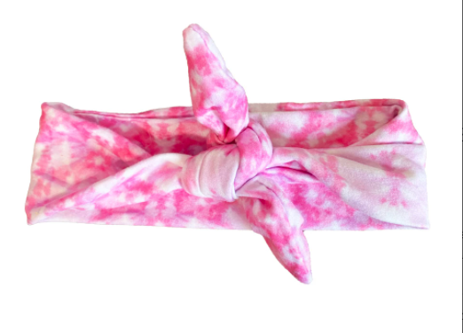 Pink Tie Dye Knotted Headband