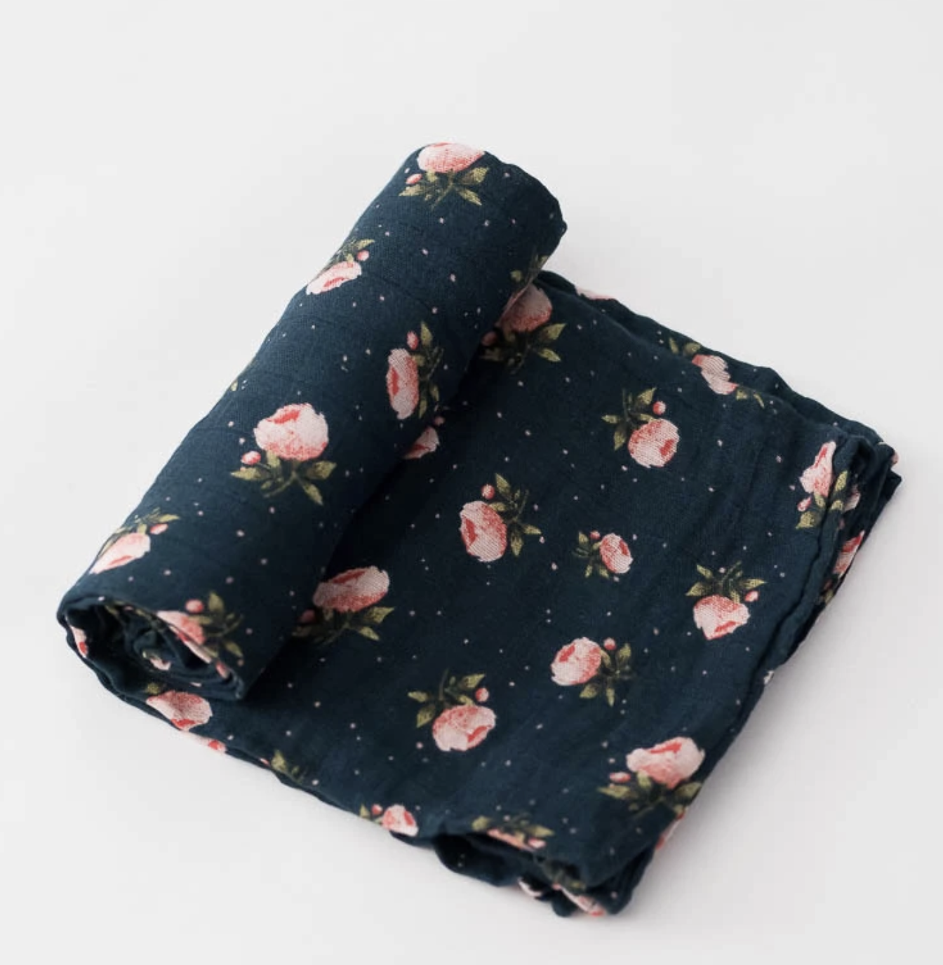 MIDNIGHT ROSE MUSLIN SWADDLE