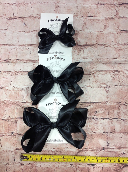 Black Satin Hairbow