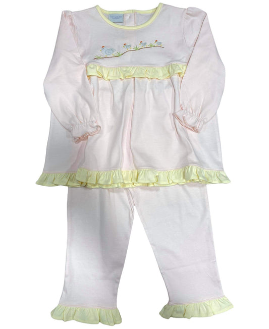 Mom & Chicks Pink/Yellow Ruffle Set
