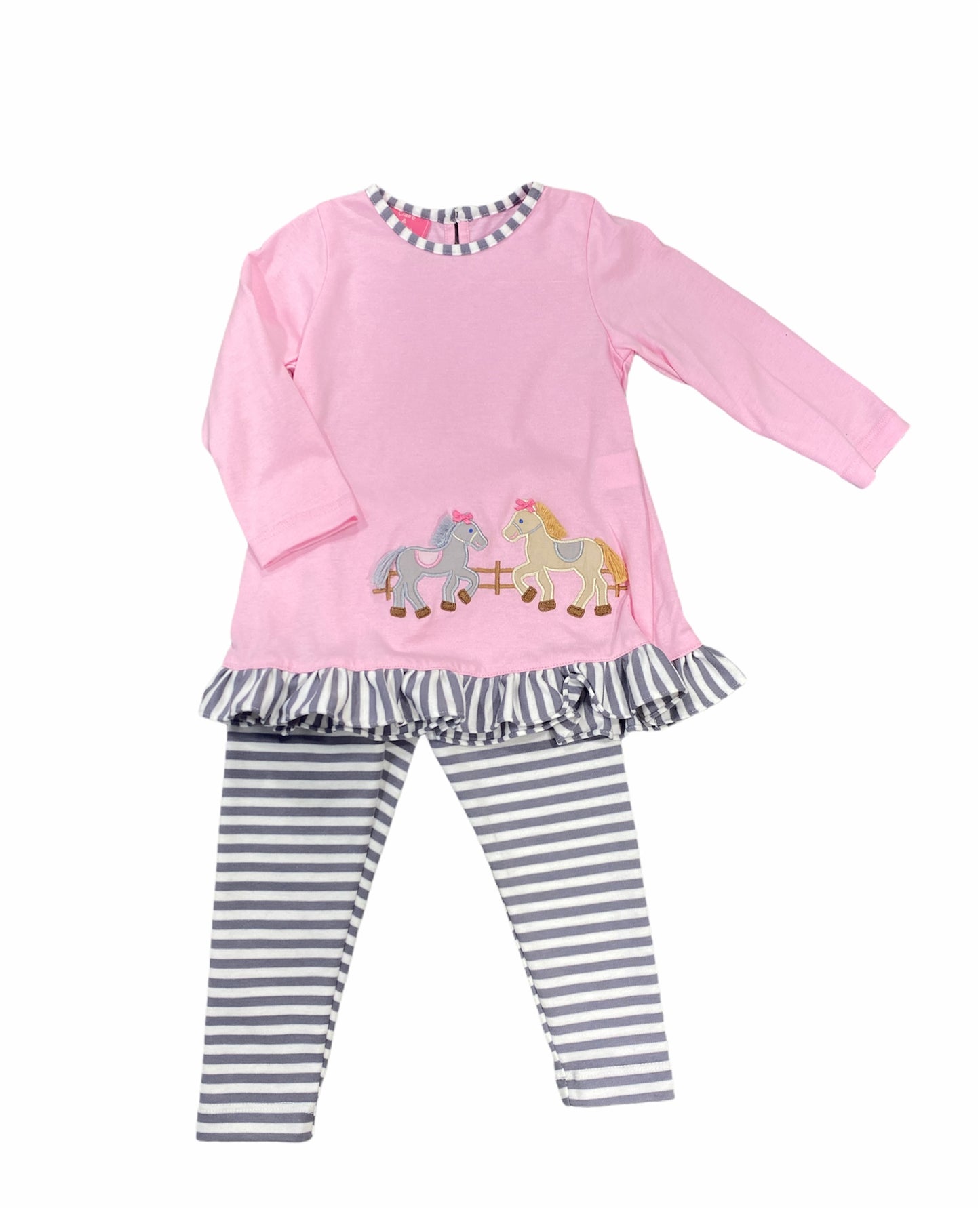 Horses Lt. Pink Tunic Blouse w/Legging