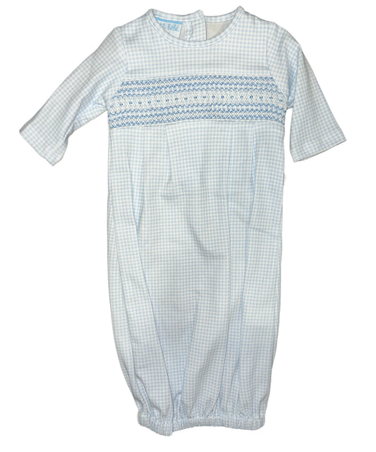 Parker Blue Gingham Boy's Sac Gown