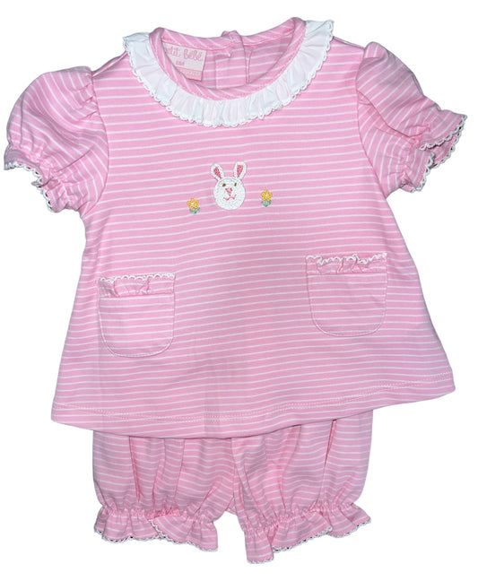 Bunny Pink/White Stripe Bloomer Set