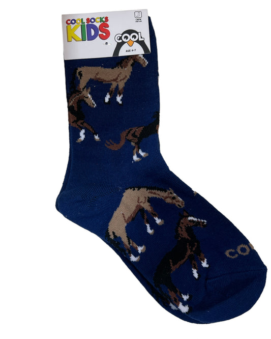 Kids Horse Print Odd Socks
