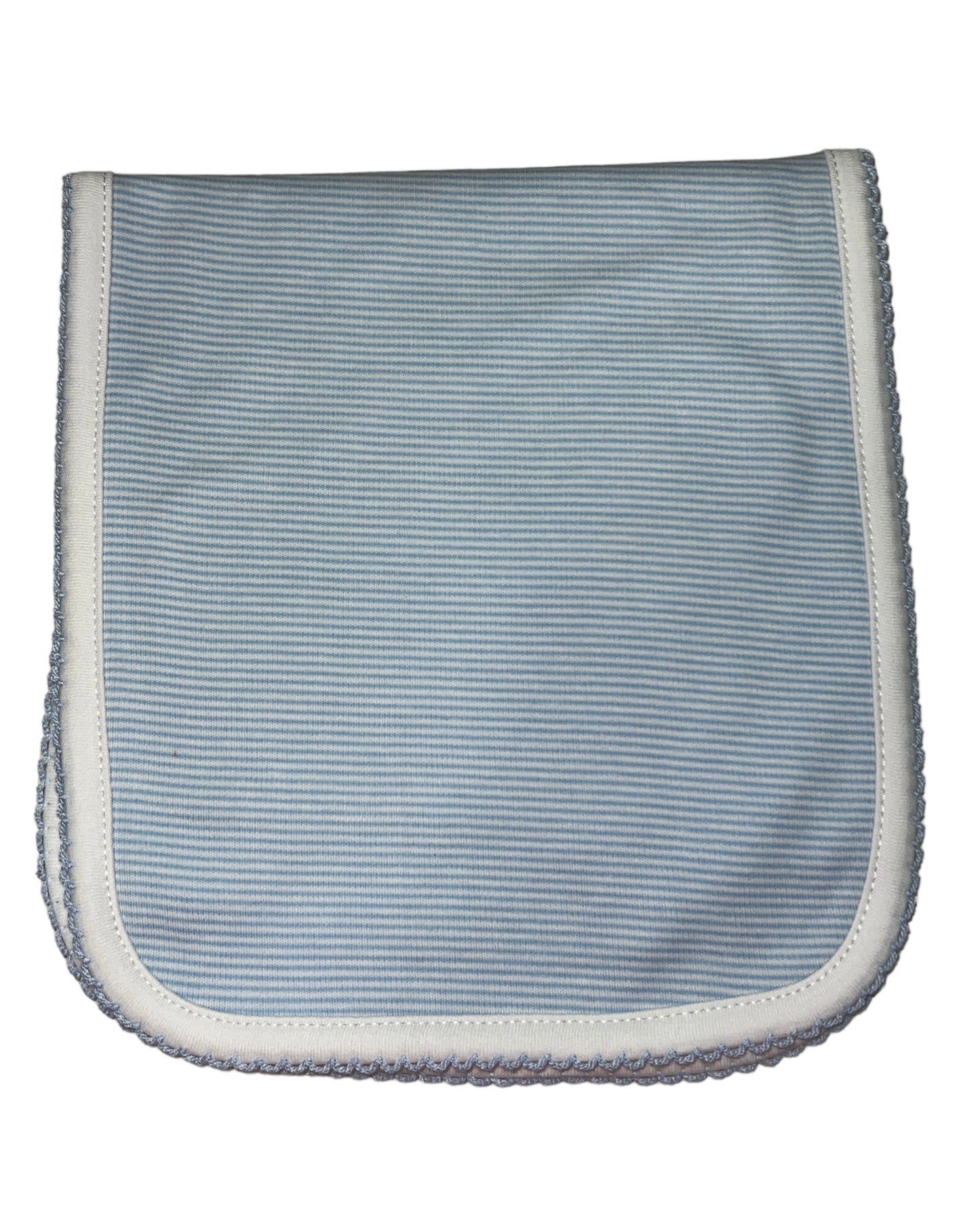 Blue Stripe Pima Burping Pad W/ Blue Trim