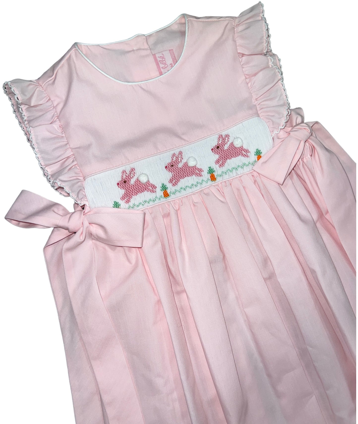 Hop Hop Bunnies Pink Poplin Dress