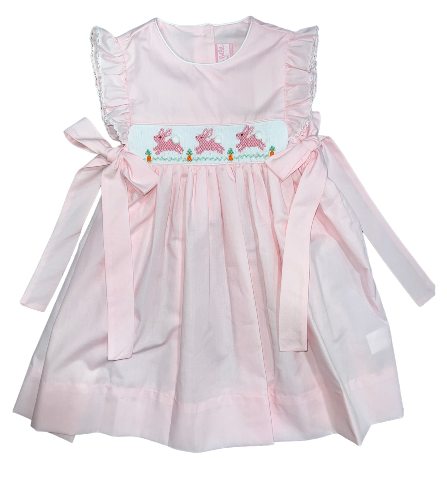 Hop Hop Bunnies Pink Poplin Dress