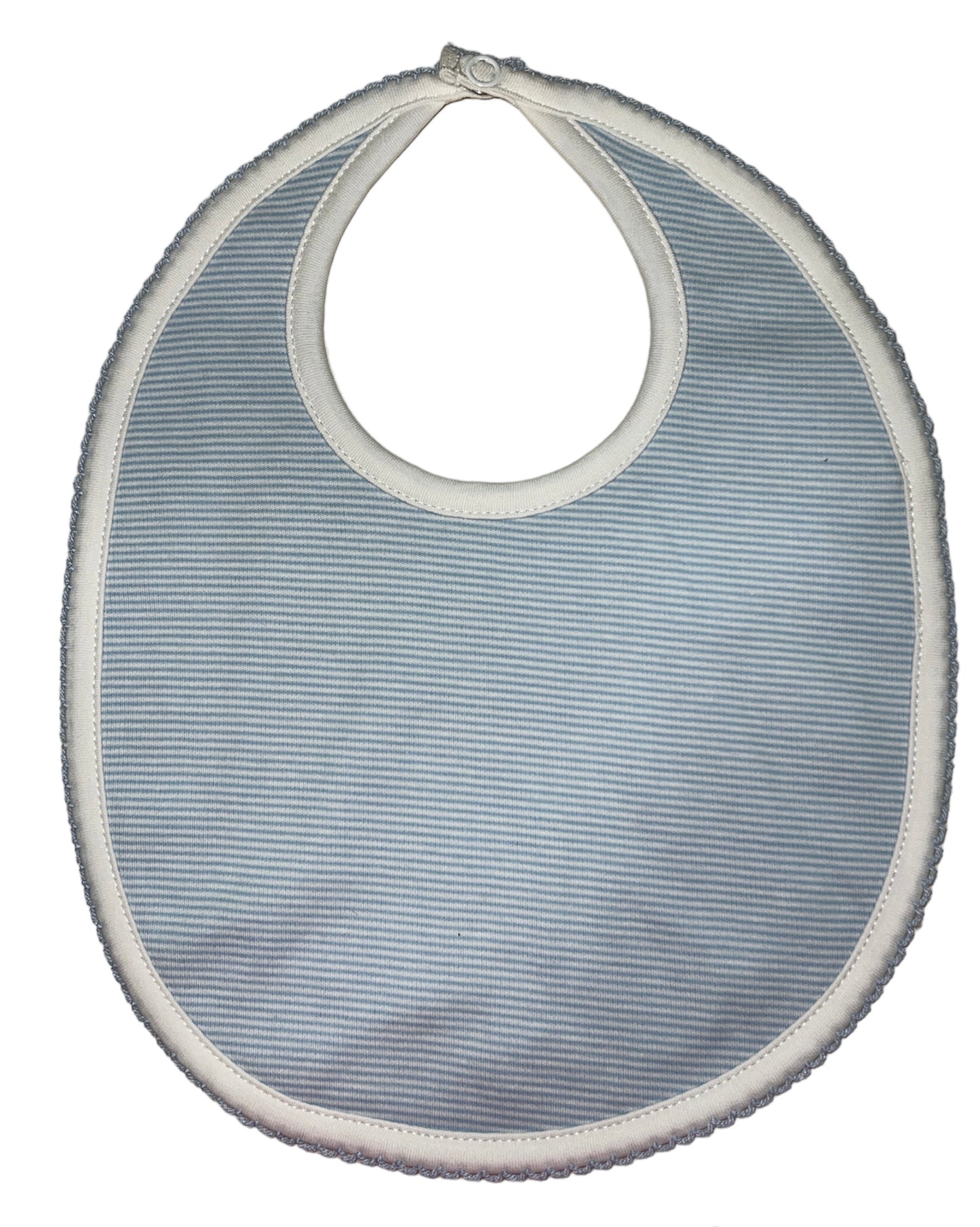 Blue Stripe Pima Bib w/ Blue Trim