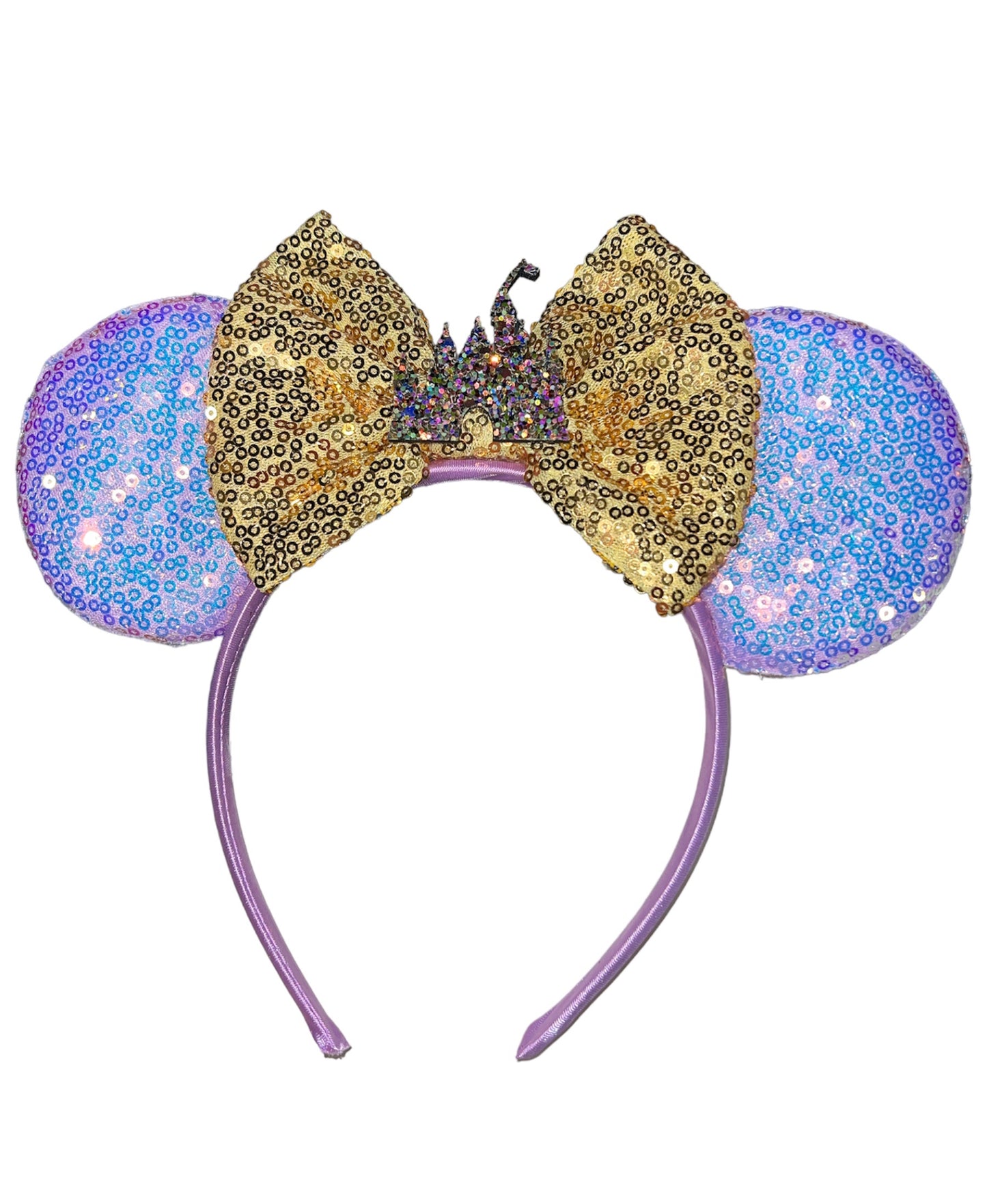 Purple/ Gold Castle Mouse Ear Headband