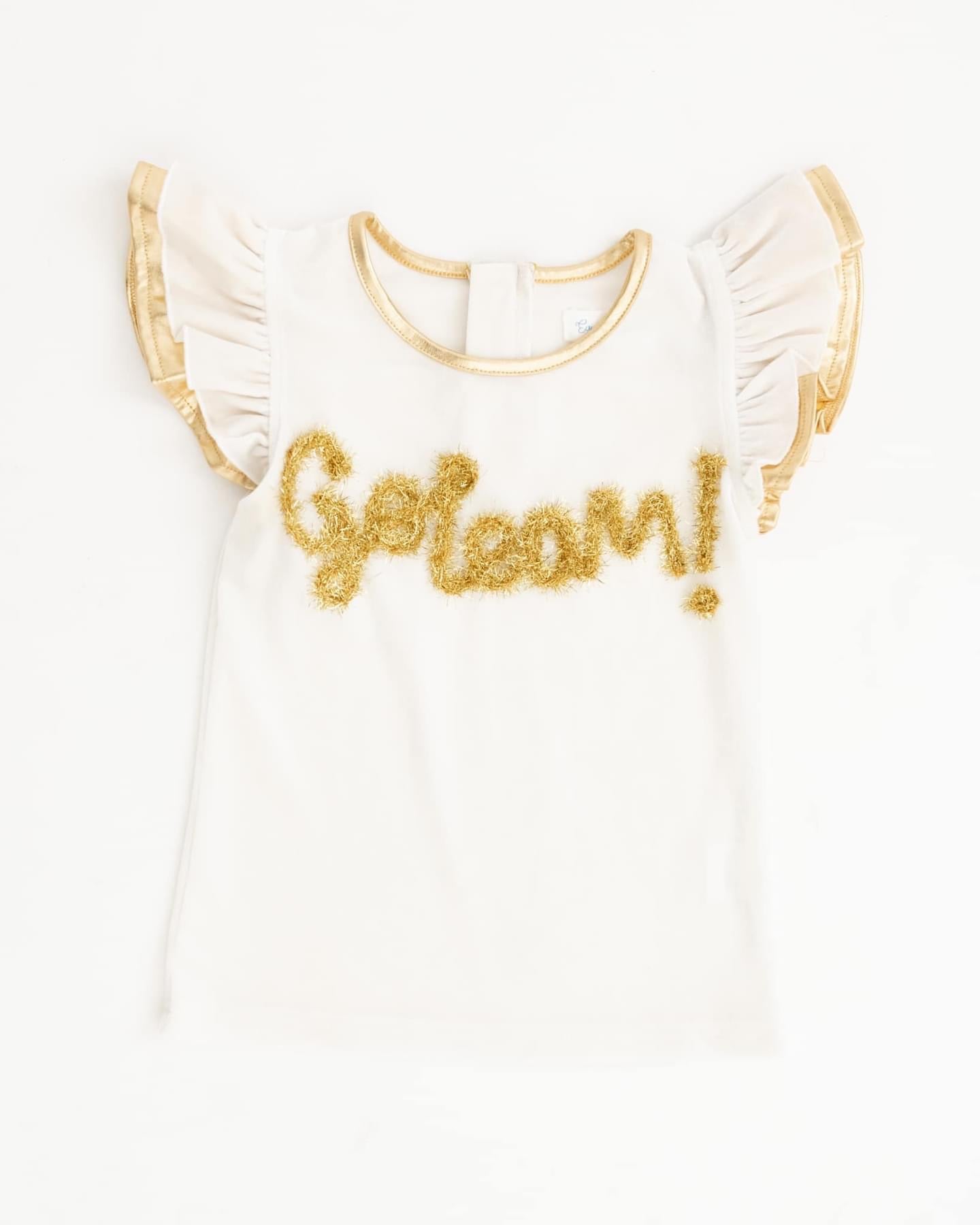 Evie's Closet White & Gold Go Team Shirt
