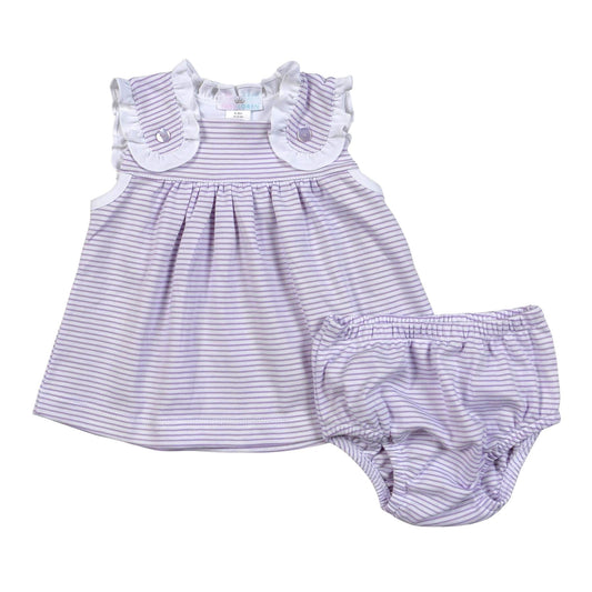 Purple Stripes Diaper Cover Set