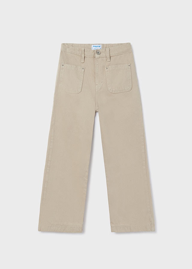 Tan Pocket Flare Jeans