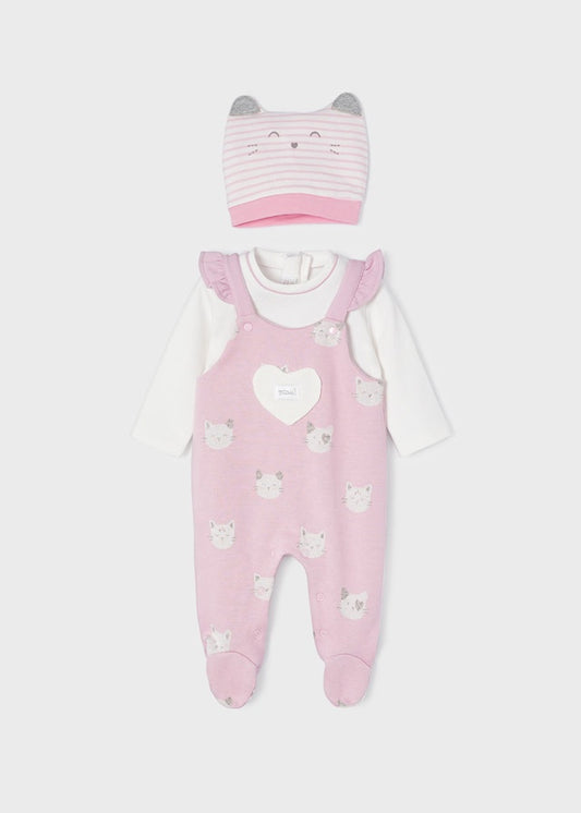 Pink Kitty Jumper w/Hat Set